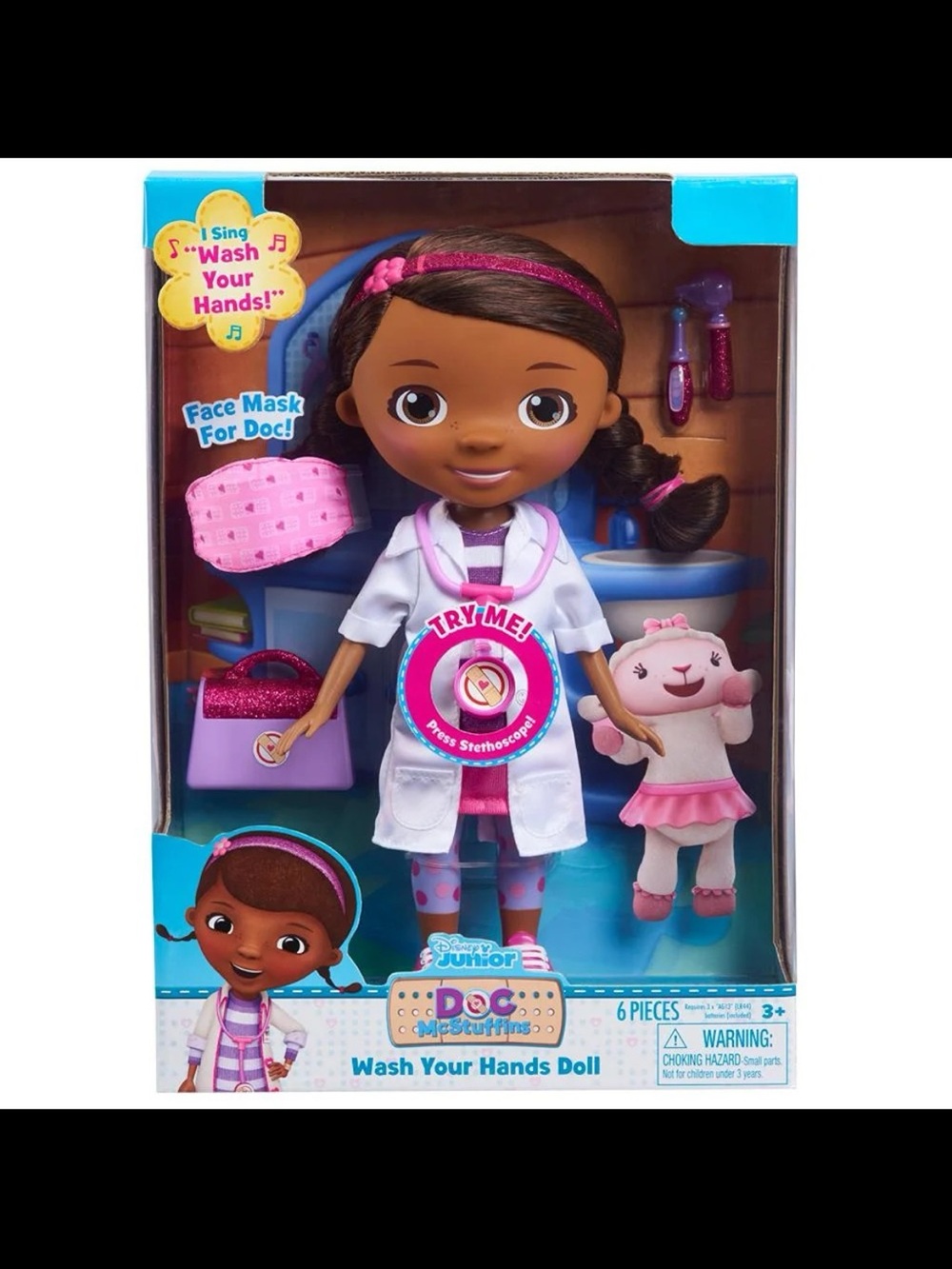 WASH YOUR HANDS Doc McStuffins Singing Doll MASK Veterinarian Disney Junior NIB